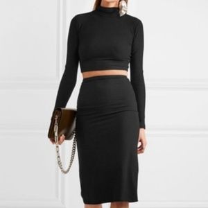 Reformation Ribbed Jersey Skirt Crop Top Dress